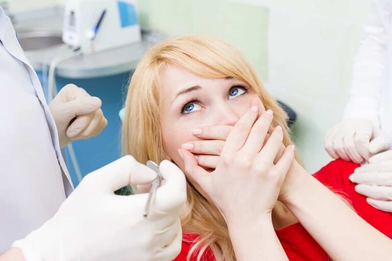 Image of patient with fear of the dentist.