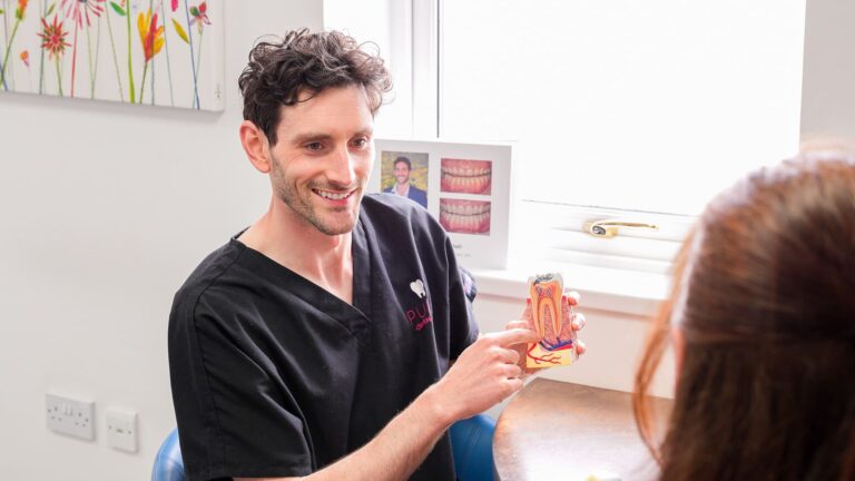 Pure dental graham showing tooth model