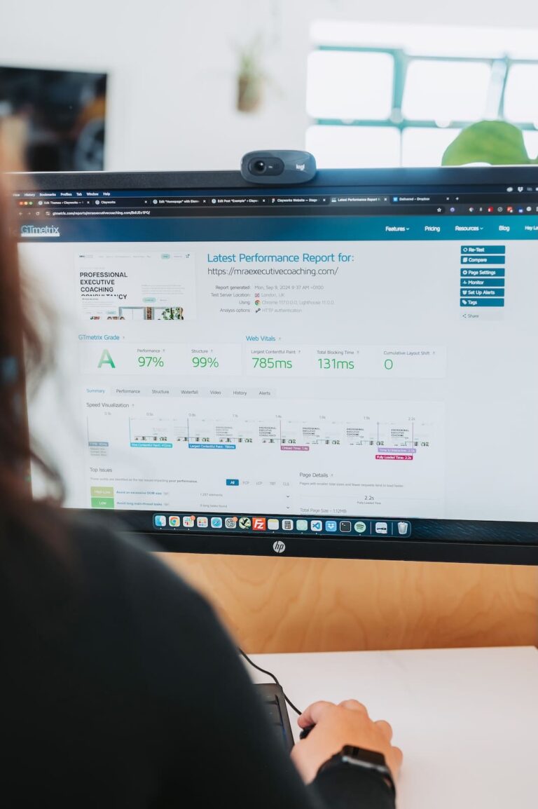 Solve developer reviewing website performance