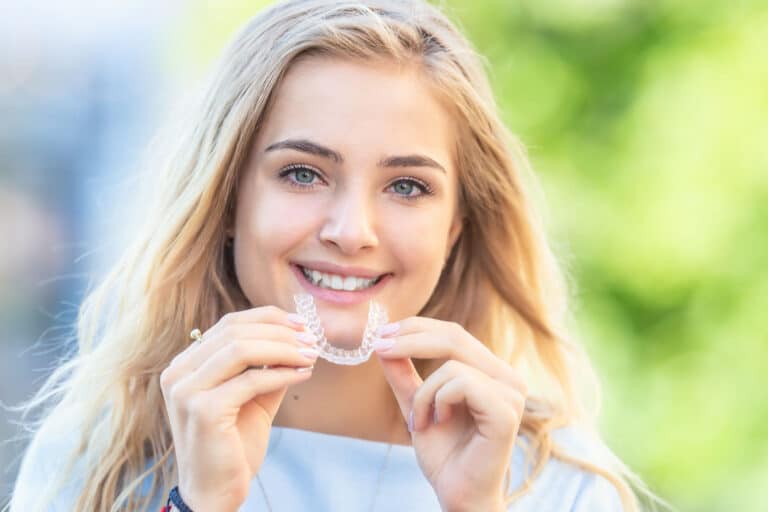 girl wearing braces